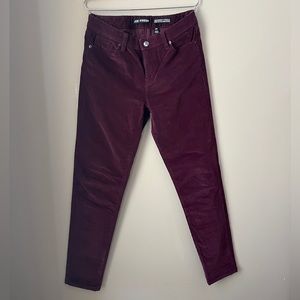 Women’s Joe Fresh Size 28 Slim Corduroy Pants Purple Maroon